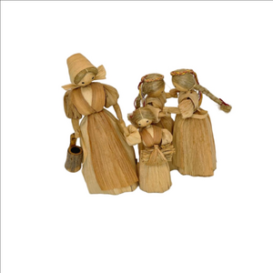 Unbranded Decor Corn Husk Doll Family Set One Size Beige Brown